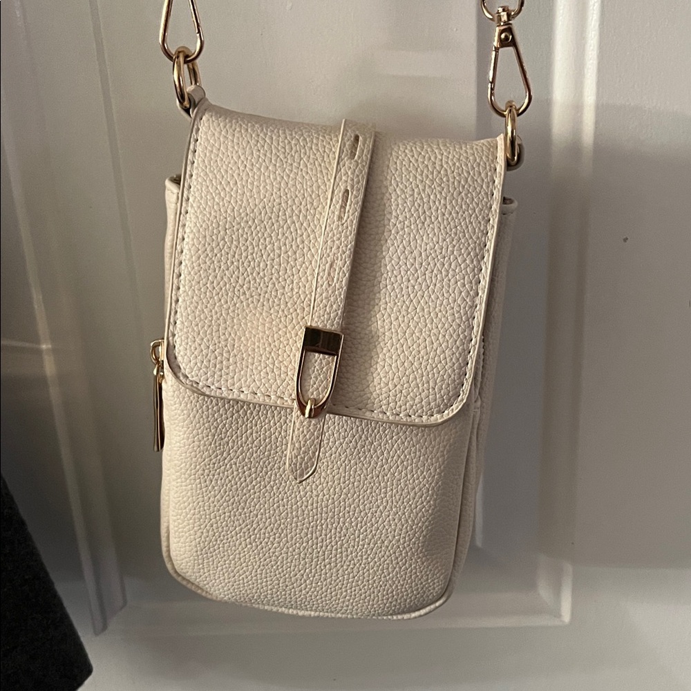 Colin Collection Cream Leather Crossbody Bag